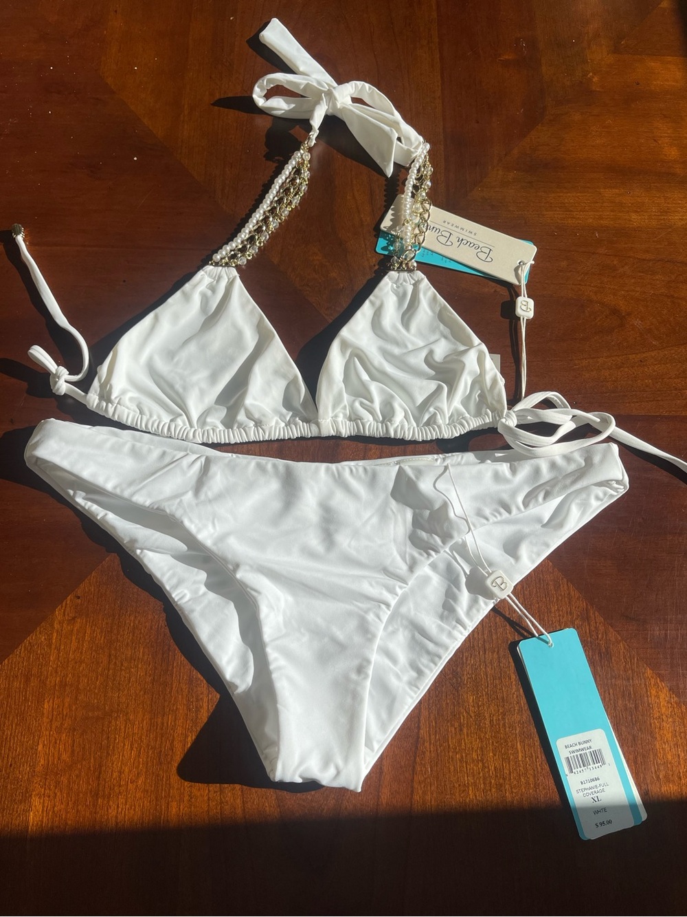 ON RESERVE FOR DIVADAR…NWT Pearl bikini set L TOP ONLY - Picture 3 of 9
